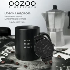 Oozoo Herren Armbanduhr Timepieces Analog Metall schwarz UOC11204