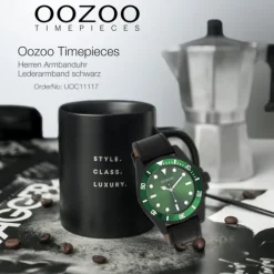 Oozoo Herren Armbanduhr Timepieces Analog Leder schwarz UOC11117