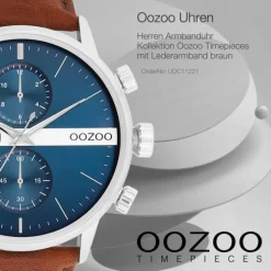Oozoo Herren Armbanduhr Timepieces Analog Leder braun UOC11221