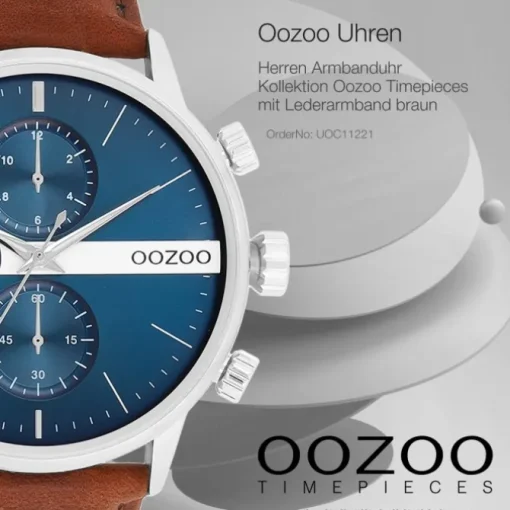 Oozoo Herren Armbanduhr Timepieces Analog Leder braun UOC11221