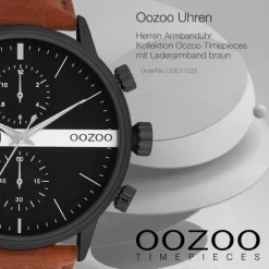 Oozoo Herren Armbanduhr Timepieces Analog Leder braun UOC11223