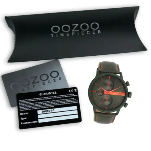 Oozoo Herren Armbanduhr Timepieces Analog Leder grün UOC11227