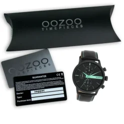 Oozoo Herren Armbanduhr Timepieces Analog Leder schwarz UOC11229