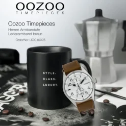 Oozoo Herren Armbanduhr Timepieces Analog Leder braun UOC10025