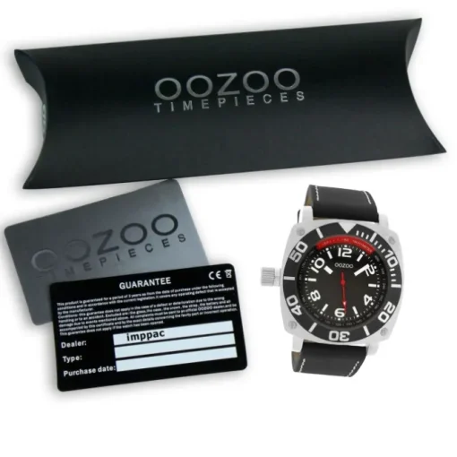Oozoo Herren Armbanduhr Timepieces Analog Leder schwarz UOC2281A