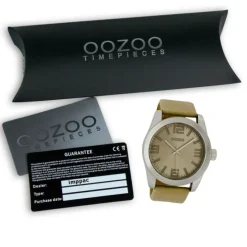 Oozoo Herren Armbanduhr Timepieces Analog Leder beige UOC6106A