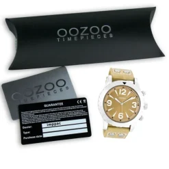 Oozoo Herren Armbanduhr Timepieces Analog Leder beige UOC6110A