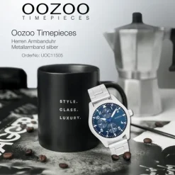 Oozoo Herren Armbanduhr Timepieces Analog Metallband silber UOC11505