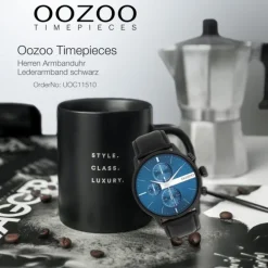Oozoo Herren Armbanduhr Timepieces Analog Lederband schwarz UOC11510