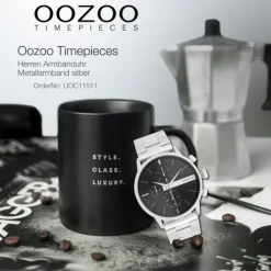 Oozoo Herren Armbanduhr Timepieces Analog Metallband silber UOC11511