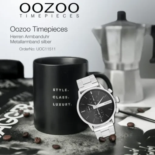 Oozoo Herren Armbanduhr Timepieces Analog Metallband silber UOC11511