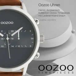 Oozoo Herren Armbanduhr Timepieces C10673 Analog Leder braun UOC10673