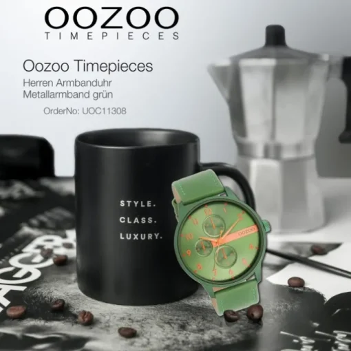 Oozoo Herren Armbanduhr Timepieces Analog Metall grün UOC11308