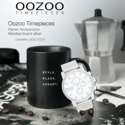Oozoo Herren Armbanduhr Timepieces Analog Metall silber UOC11213