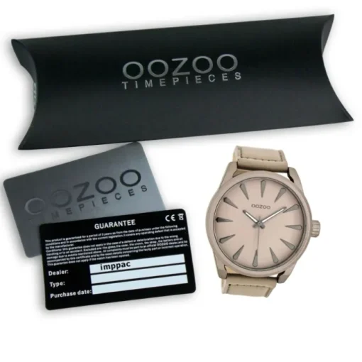 Oozoo Herren Armbanduhr Timepieces Analog Leder graubeige UOC8225A