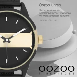 Oozoo Herren Armbanduhr Timepieces Analog Metall Mesh schwarz UOC11108