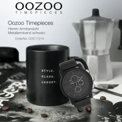 Oozoo Herren Armbanduhr Timepieces Analog Metall schwarz UOC11214