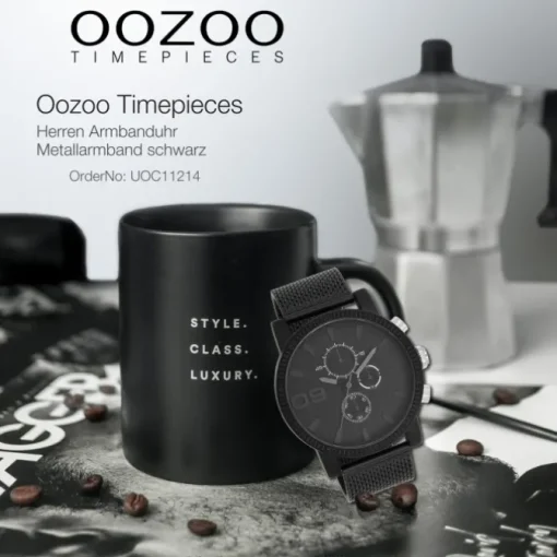 Oozoo Herren Armbanduhr Timepieces Analog Metall schwarz UOC11214