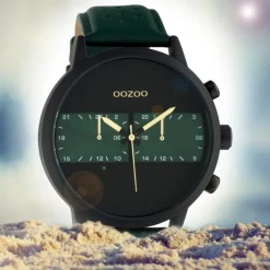 Oozoo Herren Armbanduhr Timepieces C10517 Analog Leder grün UOC10517