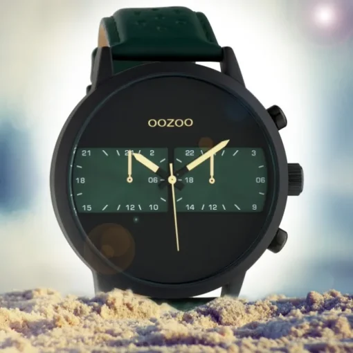 Oozoo Herren Armbanduhr Timepieces C10517 Analog Leder grün UOC10517
