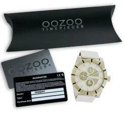 Oozoo Herren Armbanduhr Timepieces Analog Leder weiß UOC6430A