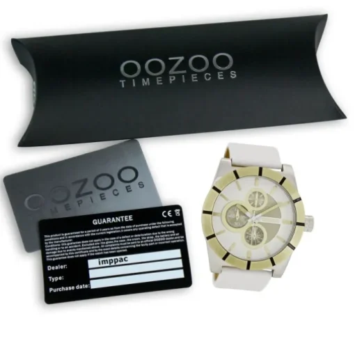 Oozoo Herren Armbanduhr Timepieces Analog Leder weiß UOC6430A