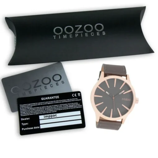 Oozoo Herren Armbanduhr Timepieces Analog Leder braun UOC9042A