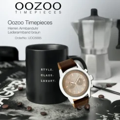 Oozoo Herren Armbanduhr Timepieces C6885 Quarzwerk Leder braun UOC6885