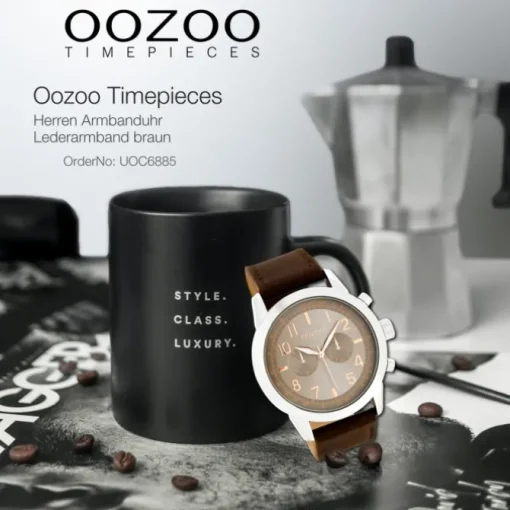Oozoo Herren Armbanduhr Timepieces C6885 Quarzwerk Leder braun UOC6885