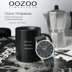 Oozoo Herren Armbanduhr Timepieces Analog Leder blau UOC10023