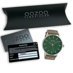 Oozoo Herren Armbanduhr Timepieces Analog Leder camouflage grün UOC10460