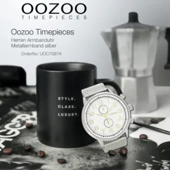 Oozoo Herren Armbanduhr Timepieces Analog Metall silber UOC7087A