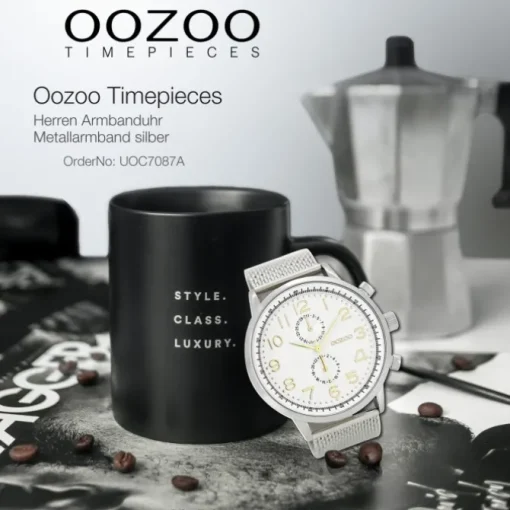 Oozoo Herren Armbanduhr Timepieces Analog Metall silber UOC7087A
