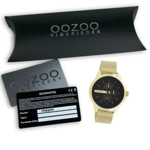 Oozoo Herren Armbanduhr Timepieces C11017 Analog Metall Mesh gold UOC11017