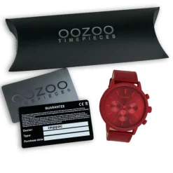 Oozoo Herren Armbanduhr Timepieces Analog Leder rot UOC11207