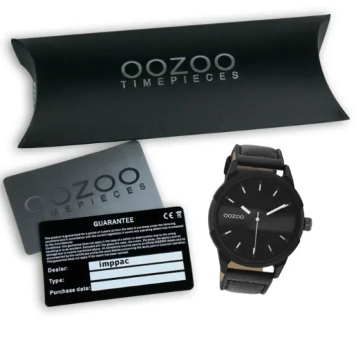 Oozoo Herren Armbanduhr Timepieces C11004 Analog Leder schwarz UOC11004