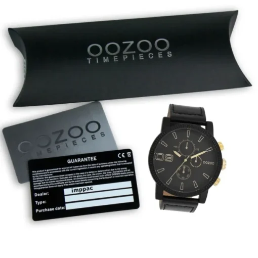 Oozoo Herren Armbanduhr Timepieces Analog Leder schwarz UOC11212
