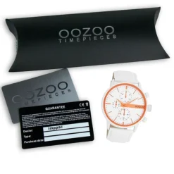 Oozoo Herren Armbanduhr Timepieces Analog Leder weiß UOC11314