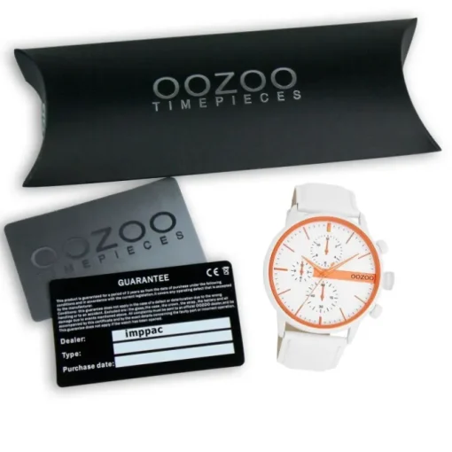 Oozoo Herren Armbanduhr Timepieces Analog Leder weiß UOC11314