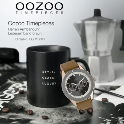 Oozoo Herren Armbanduhr Timepieces C10800 Analog Leder braun UOC10800