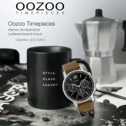Oozoo Herren Armbanduhr Timepieces C10812 Analog Leder braun UOC10812