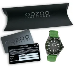 Oozoo Herren Armbanduhr Timepieces C11010 Analog Leder grün UOC11010