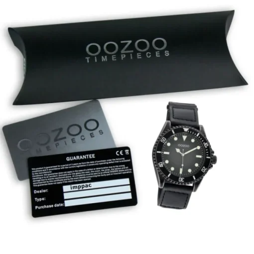 Oozoo Herren Armbanduhr Timepieces C11012 Analog Leder schwarz UOC11012