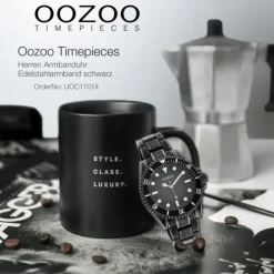 Oozoo Herren Armbanduhr Timepieces C11014 Analog Edelstahl schwarz UOC11014