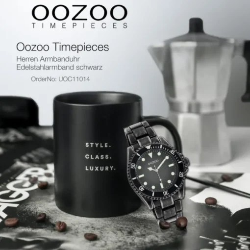 Oozoo Herren Armbanduhr Timepieces C11014 Analog Edelstahl schwarz UOC11014