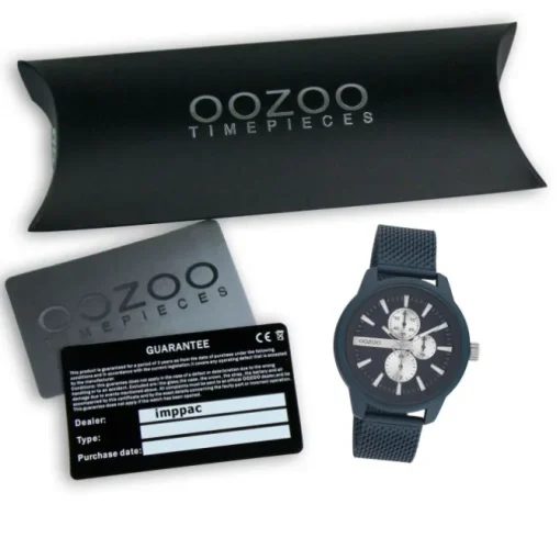 Oozoo Herren Armbanduhr Timepieces C11018 Analog Metall Mesh blau UOC11018