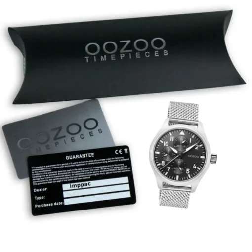 Oozoo Herren Armbanduhr Timepieces C10958 Analog Metall Mesh silber UOC10958
