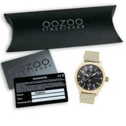 Oozoo Herren Armbanduhr Timepieces C10959 Analog Metall Mesh gold UOC10959