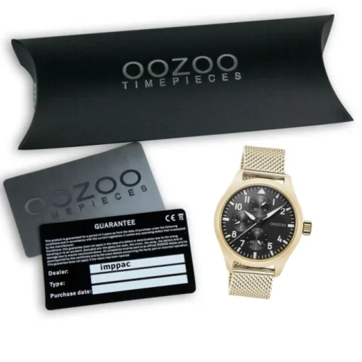 Oozoo Herren Armbanduhr Timepieces C10959 Analog Metall Mesh gold UOC10959