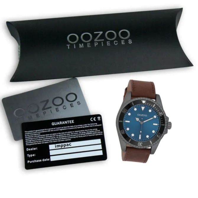 Oozoo Herren Armbanduhr Timepieces Analog Leder braun UOC11116